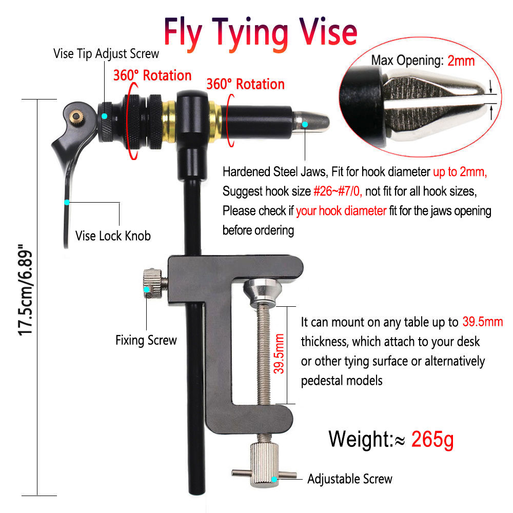1PC 360° Rotation C-Clamp Fly  - Fishing Lure Kit 评论和价格
