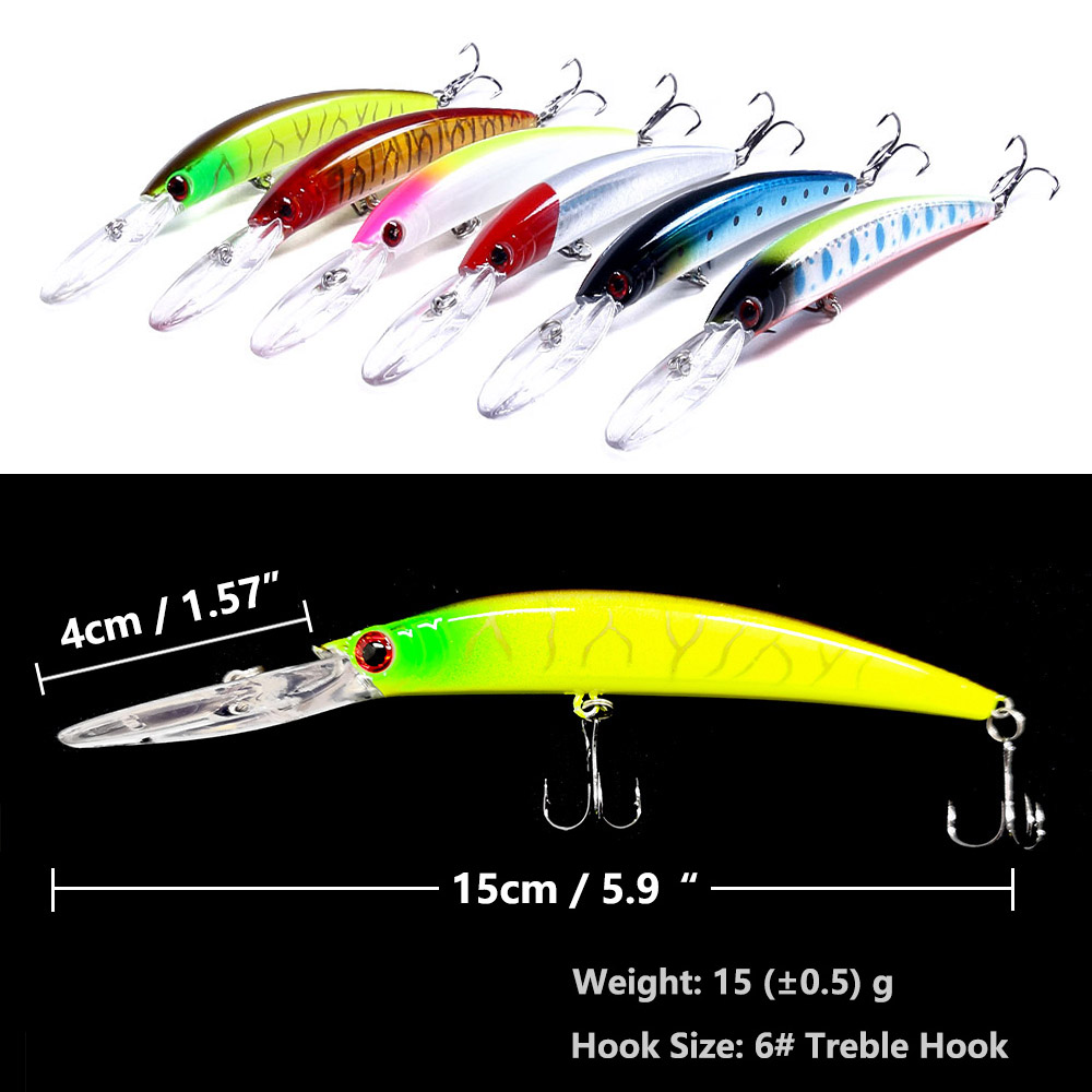 1PCS 15cm 15g  Deep Diving Jer - Fishing Lure Swimbait 评论和价格