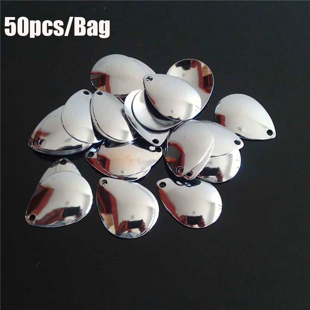 50PCS Silver Smooth Nickel Seq - Fishing Lure Spinner 评论和价格